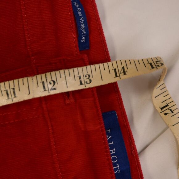 Talbots Womens 16 40x31 Red High Rise Straight Leg Corduroy Jeans Pants - Picture 4 of 7